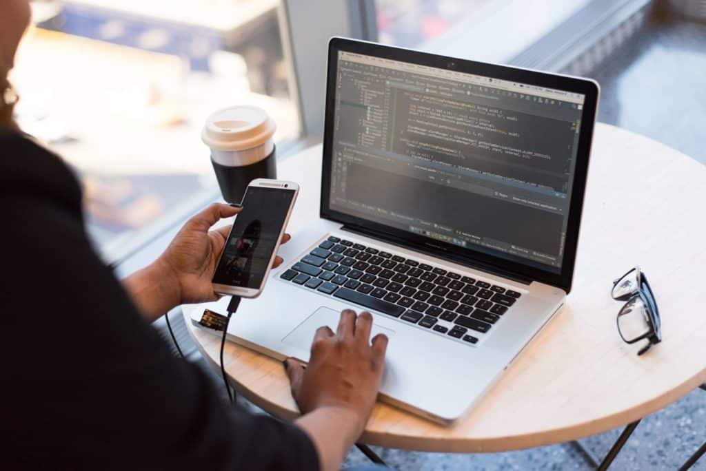 man using a laptop