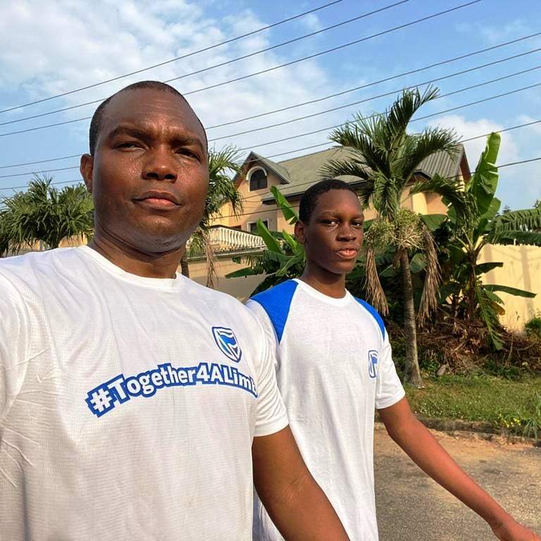 Executive Director Personal and Business Banking Stanbic IBTC Bank Remy Osuagwu walking Together4ALimb to raise awareness for children living with limb loss.