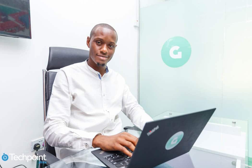 Deji Odutan, CEO of Gokada in his office