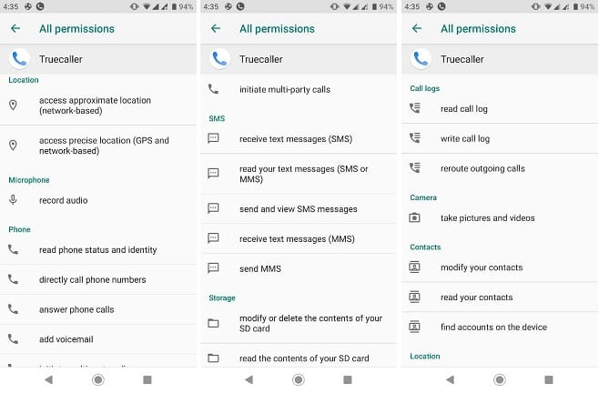 truecaller permissions