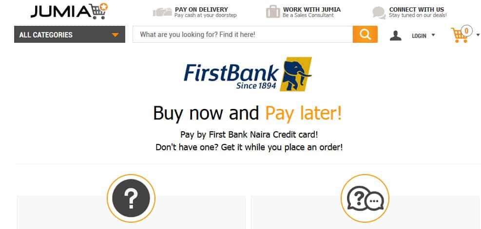 Buy now, pay later courtesy of Jumia and First Bank