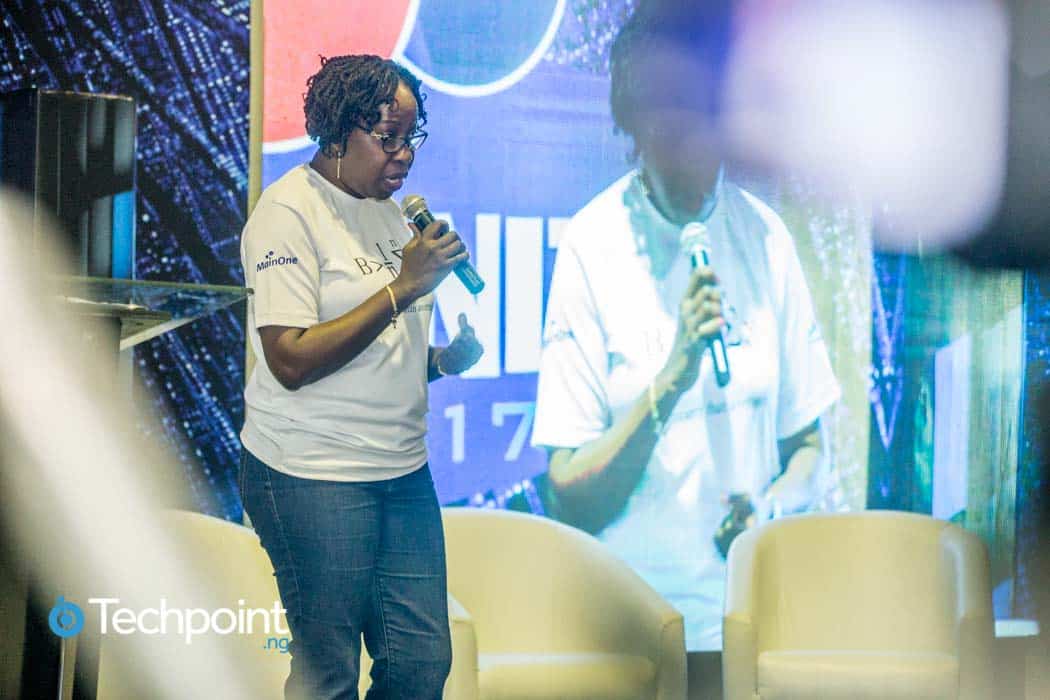 Funke Opeke speaking at MainOne Nerds Unite