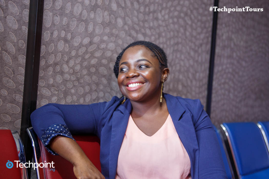 Theodora Isola during an interview with Techpoint