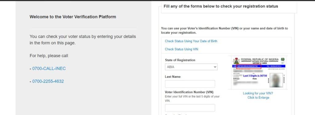 What you should know about updating your PVC online in Nigeria 2 Voter Status Verification VIN INEC