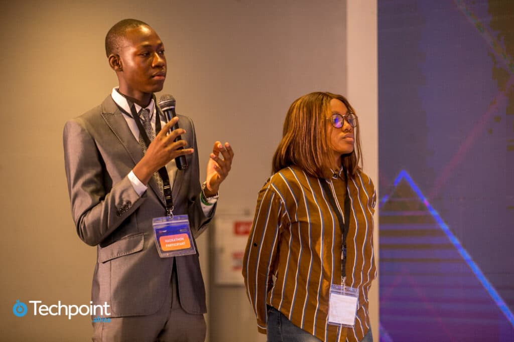 Team lead for Chemotronix and team member. (L-R) Peace Bello and Boluwatife Jemiriye