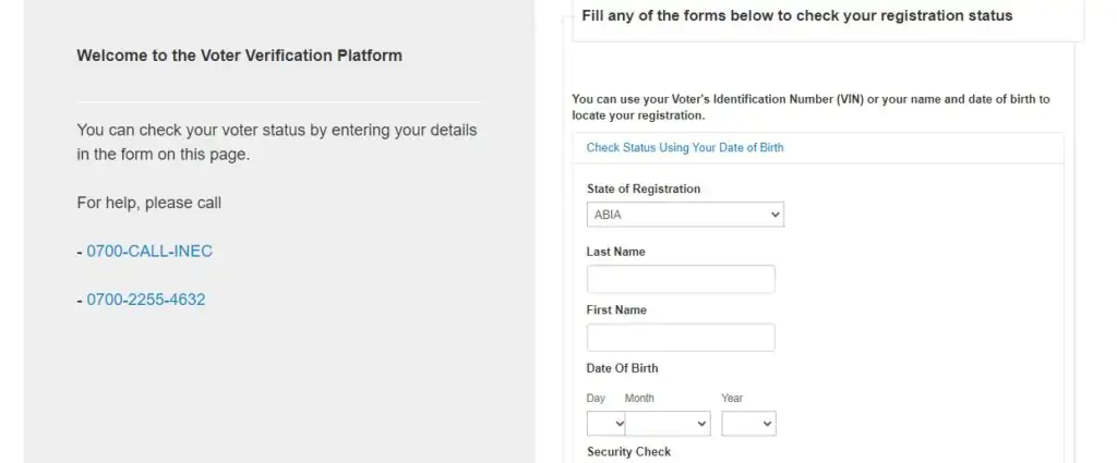 Voter Status Verification INEC