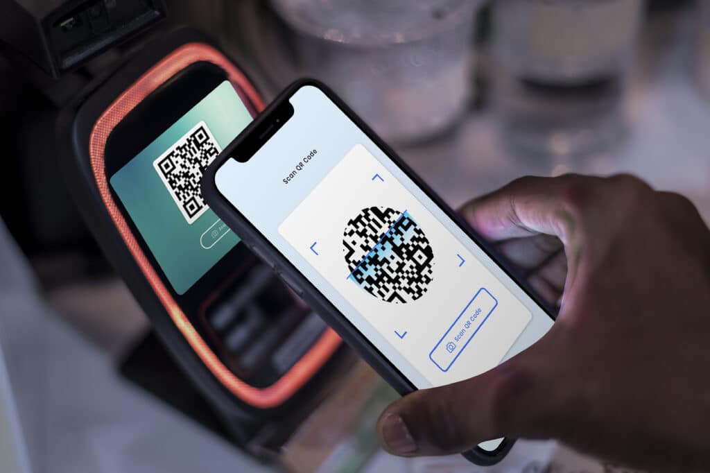 Paiement sans contact et sans numéraire via qr code et banque mobile