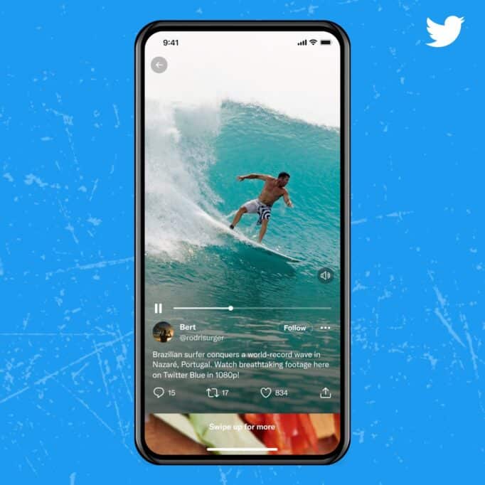 Twitter's immersive media player for short-form videos