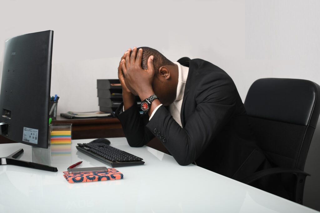 Image of a stressed man via Iwaria