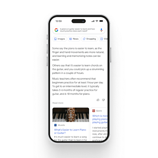 Google chatbot in search