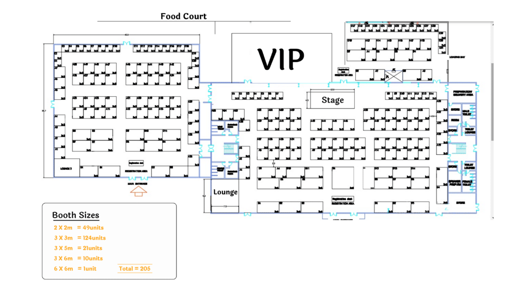 Plan d'étage de l'exposition Lagos Startup Expo 2023