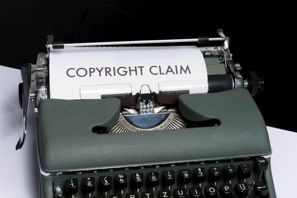 Image of a typewriter representing a copyright claim