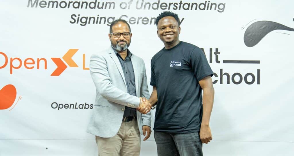 Altschool Africa CEO Adewale Yusuf and Open Labs Director,