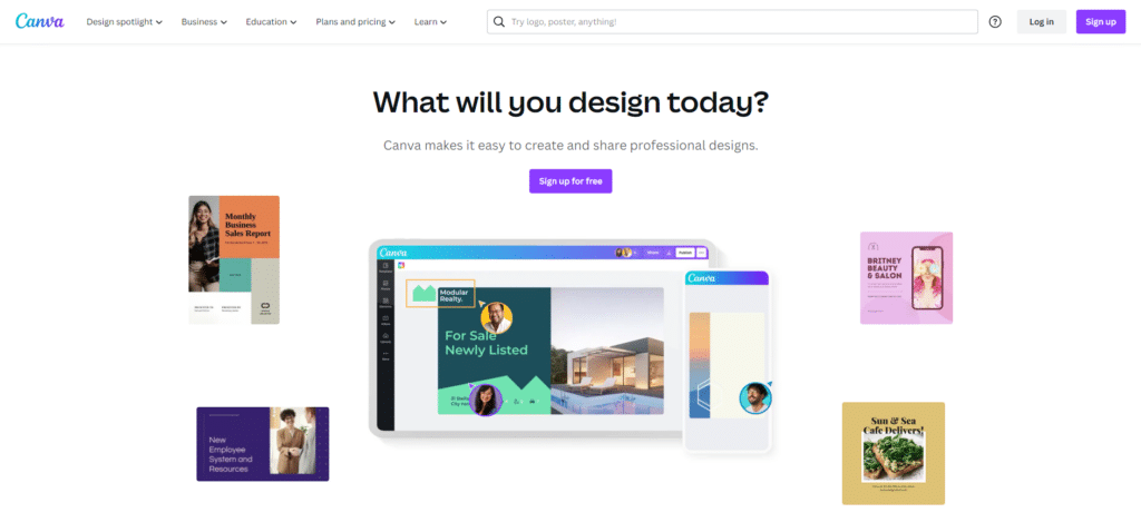 Canva website screenshot