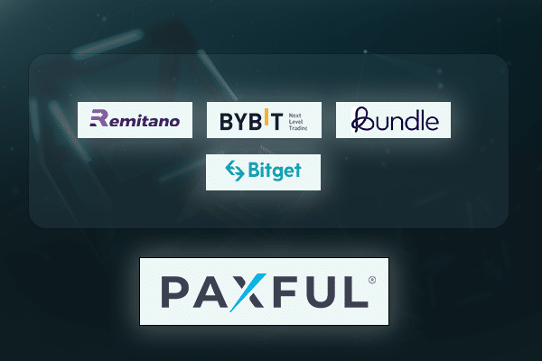 Logos of crypto exchanges.