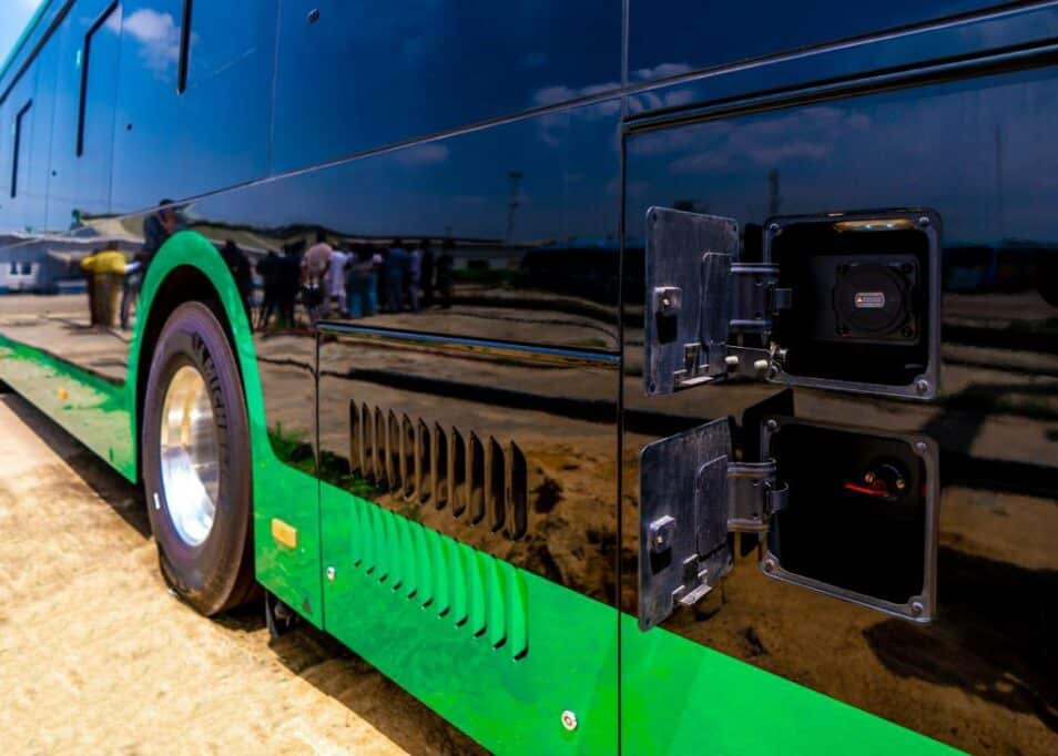 Charging port of an electric bus