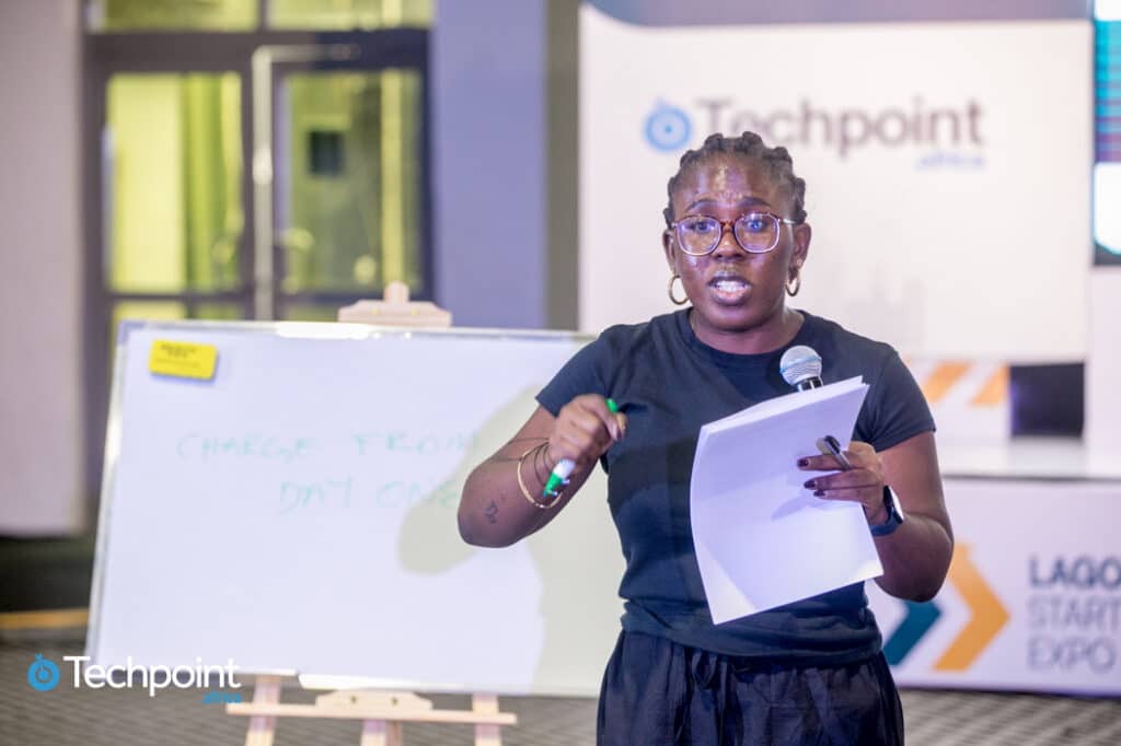 Why the Lagos Startup Expo has become a must-attend event: real stories, real impact 3 Odun Eweniyi, COO of PiggyVest giving a class