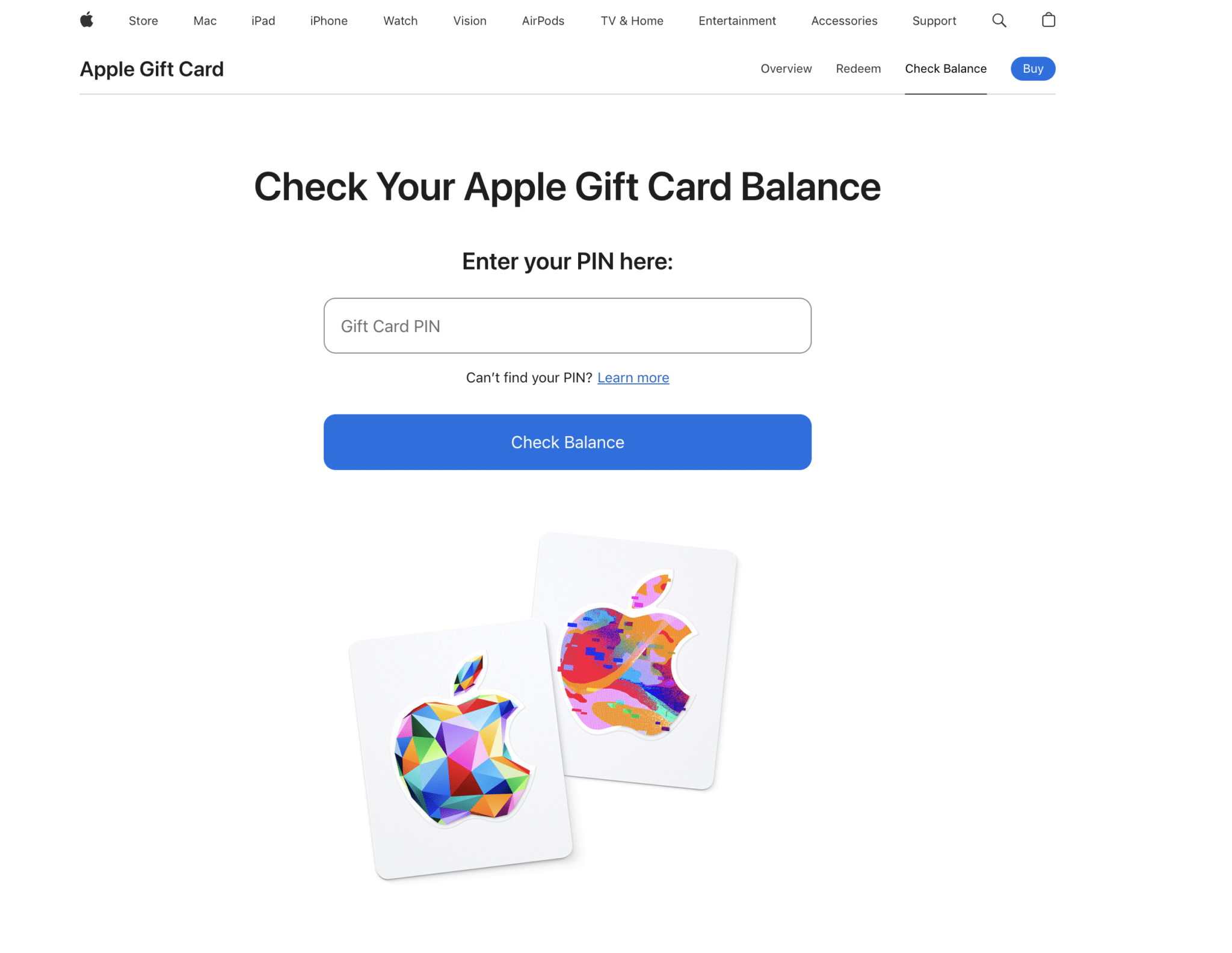 How to check apple gift card balance without redeeming