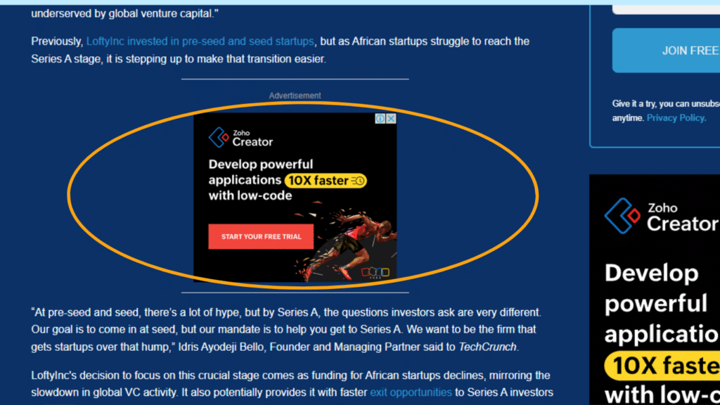 In-post Banner on Techpoint Africa Website