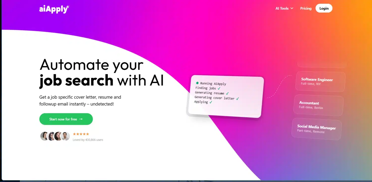 aiApply homepage