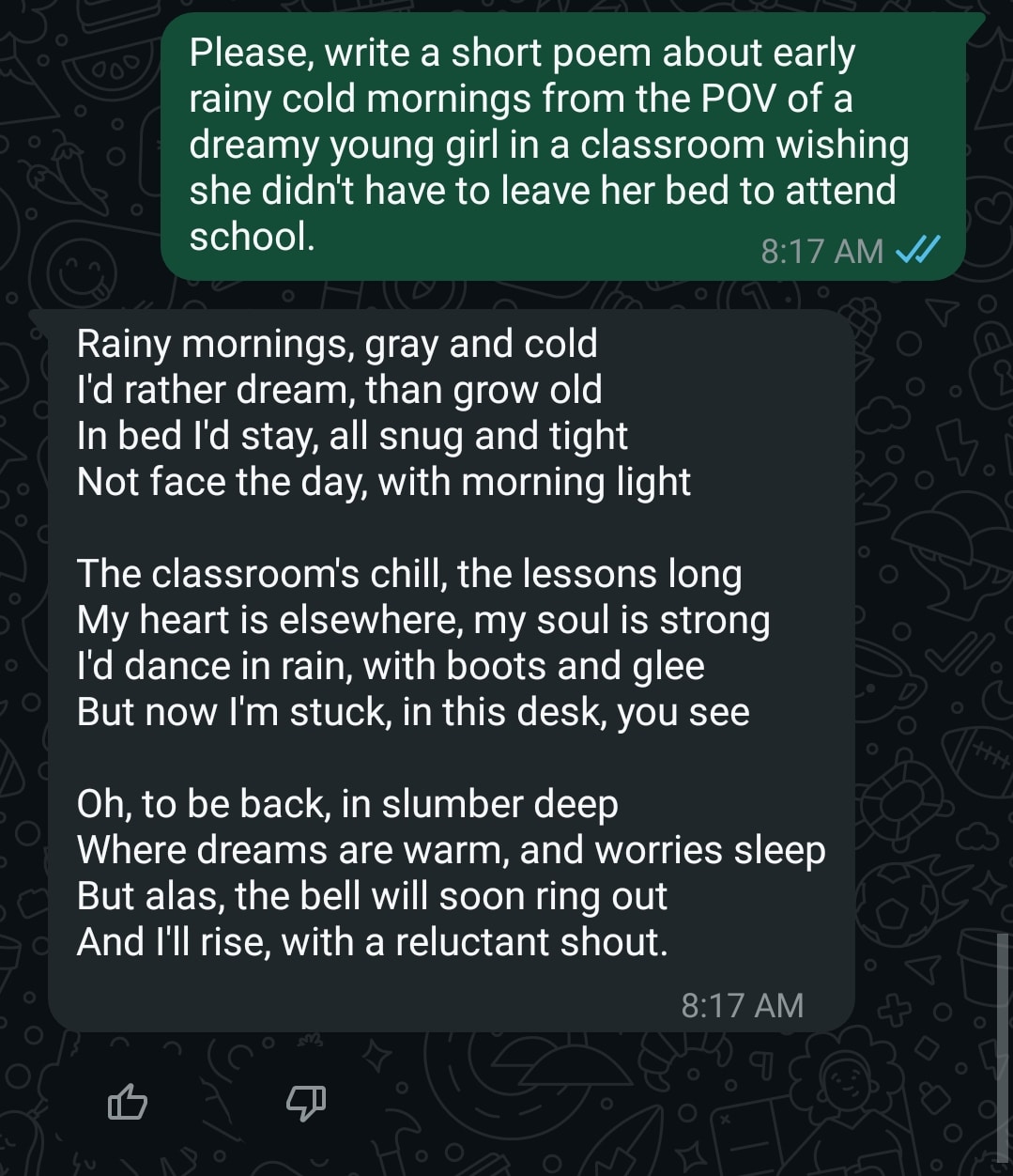 Meta AI Poem Response