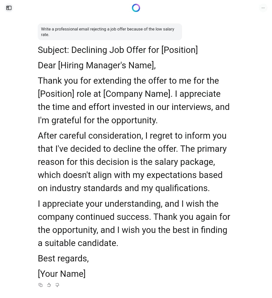 Meta AI Job Rejection Email