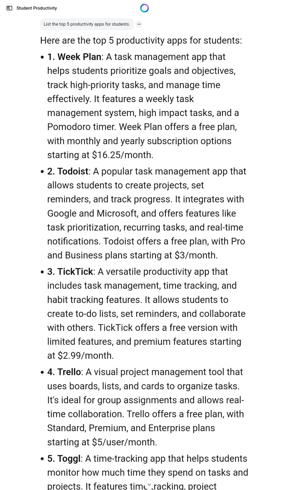 Meta AI Productivity Apps List