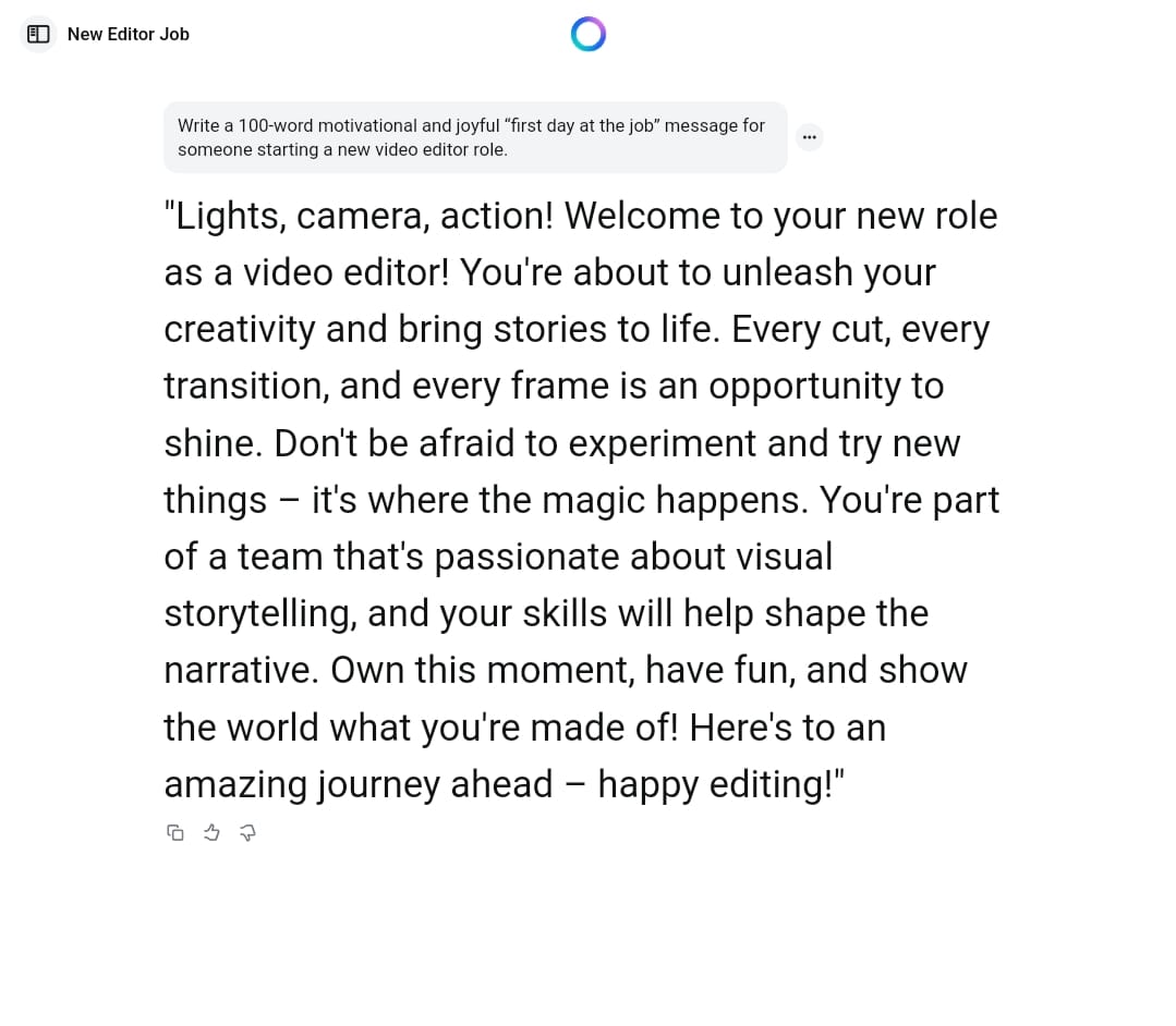 Meta AI Motivational Message