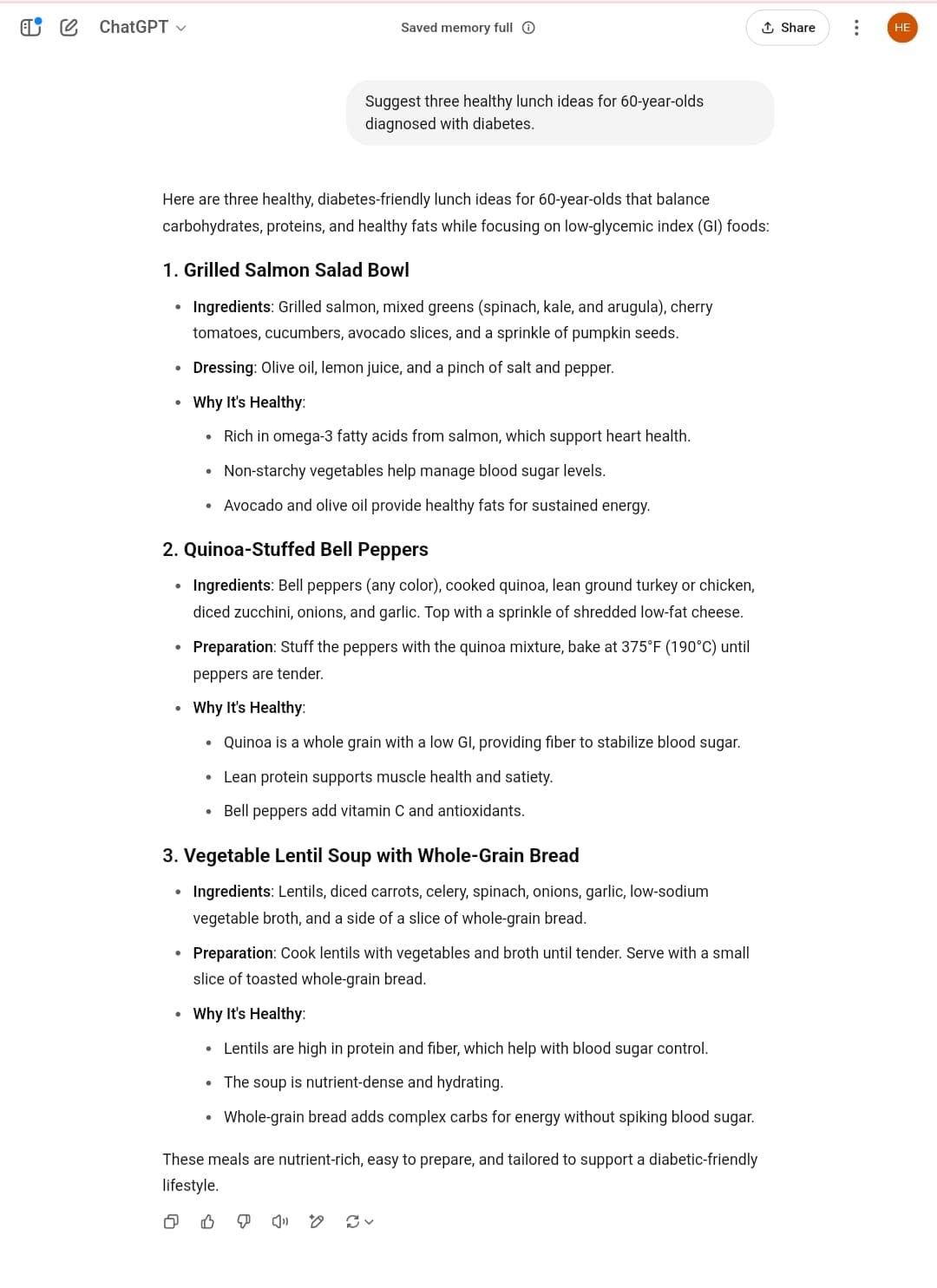 ChatGPT Healthy Lunch Ideas