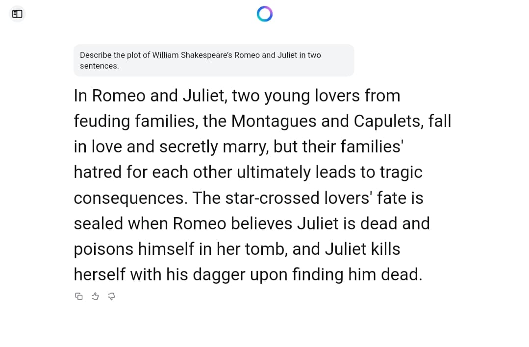 Meta AI Romeo and Juliet Summary