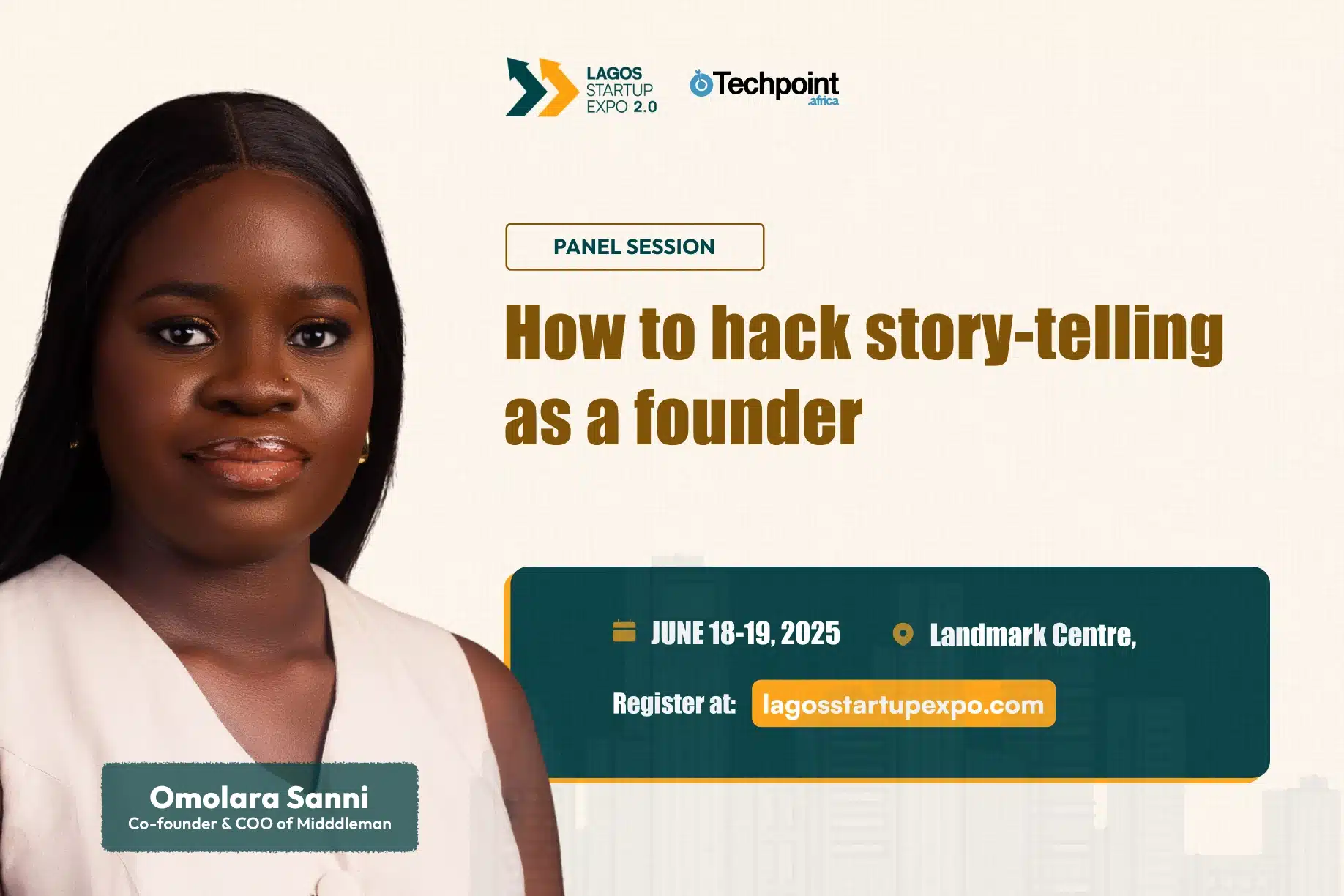 Omolara Sanni to share insights on hacking storytelling for founders at Lagos Startup Expo 2.0