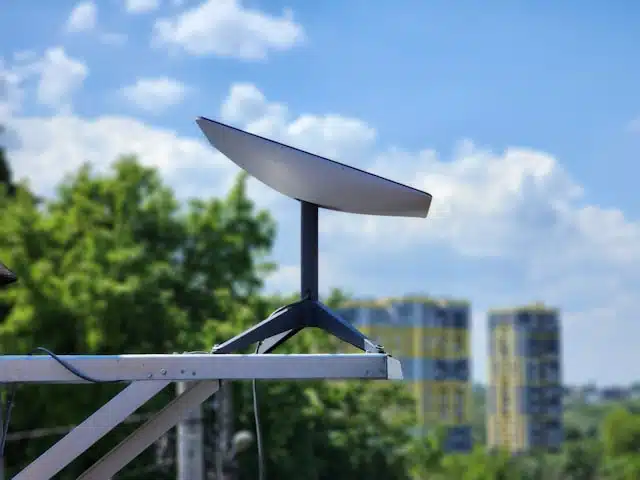 A Starlink kit facing the sky