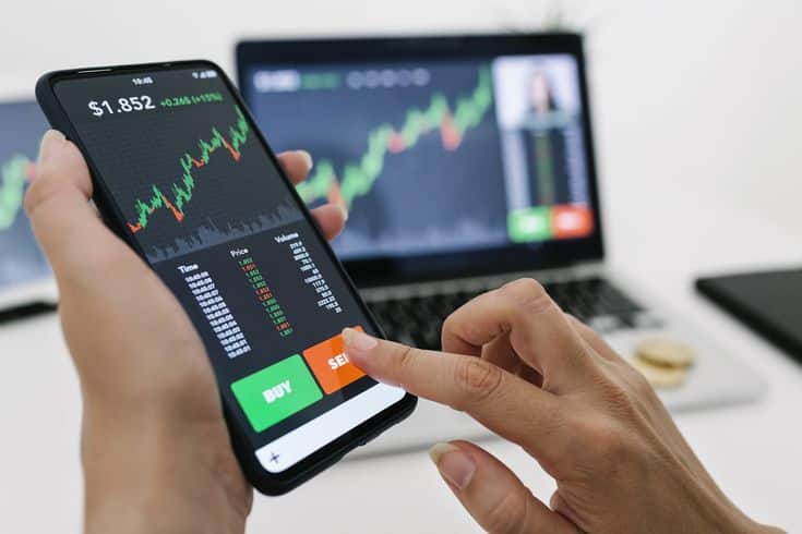 Stock market on a mobile phone