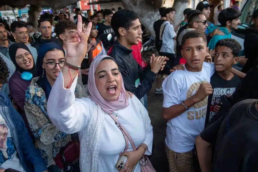 Gen Z protesters in Morocco
