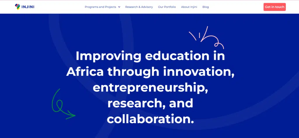 10 Top African Startup Accelerators: Funding & Support in 2025 7 A screenshot of the Injini website
