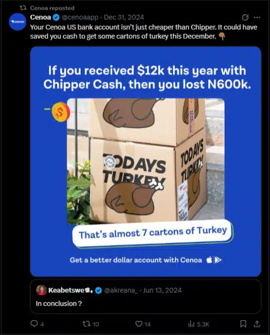 What the new CBN marketing regulations mean for financial institutions 3 A Cenoa post on Twitter /techpoint.africa