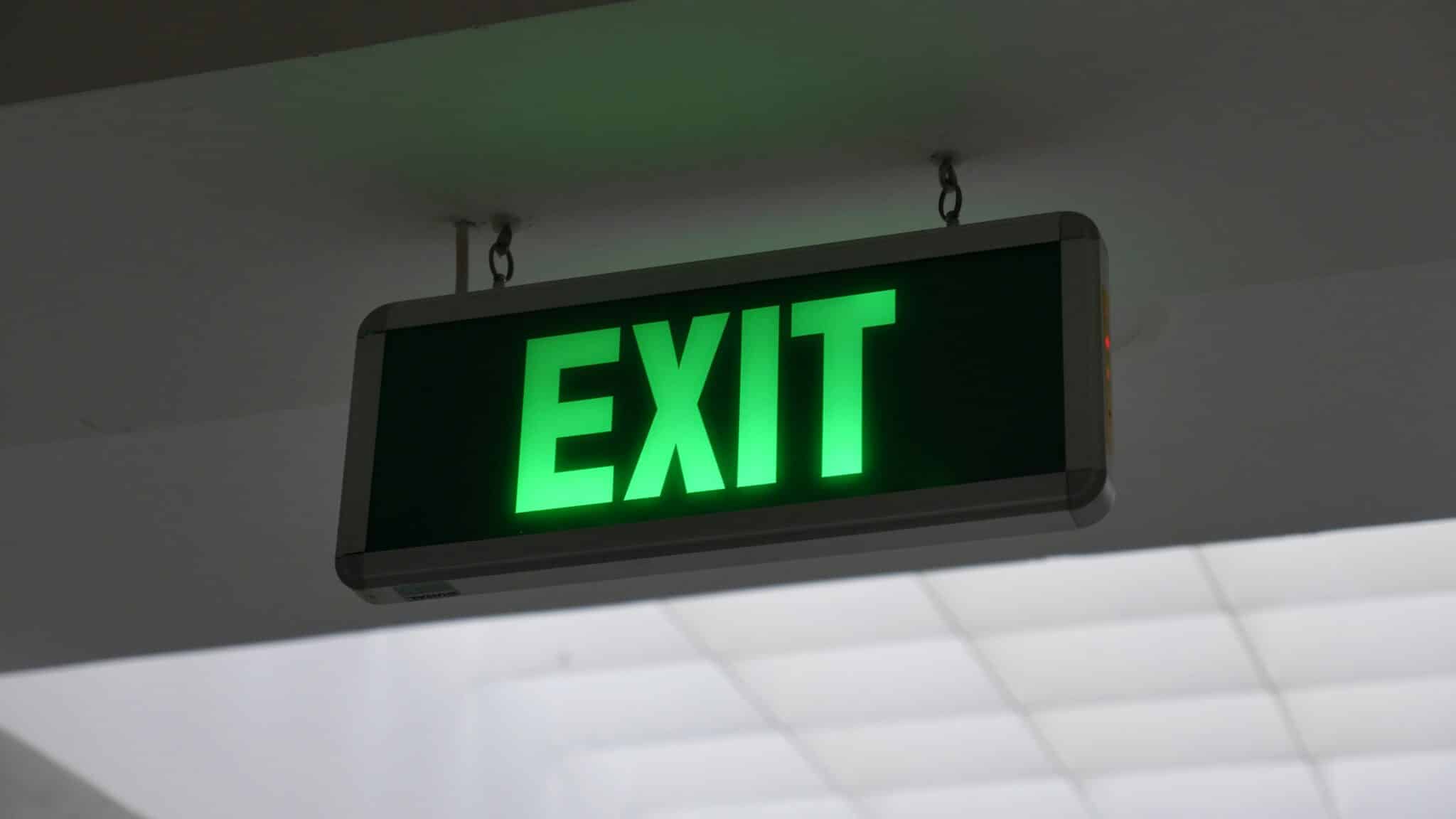 An exit sign