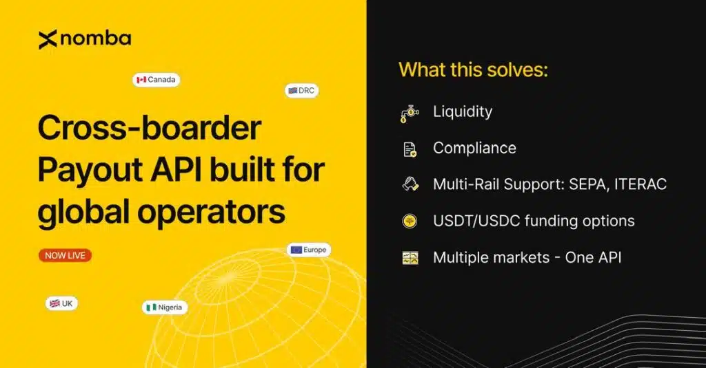 Nomba launches Global Payout API, to help Nigerian operators cut FX sourcing and capital lockups in cross-border payments 1 Nomba cross-border payout API |techpoint.africa