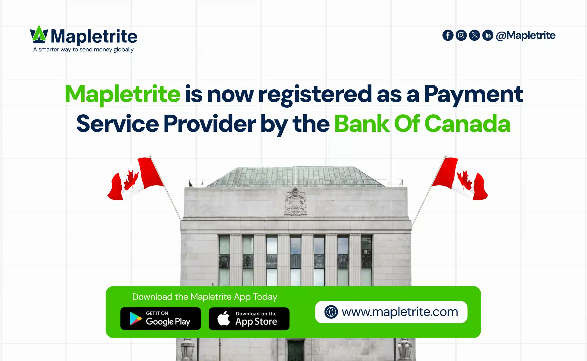 Mapletrite Becomes a Bank of Canada Registered Payment Service Provider, Expands in the UK and Africa 2 Mapletrite Becomes a Bank of Canada Registered Payment Service Provider, Expands in the UK and Africa