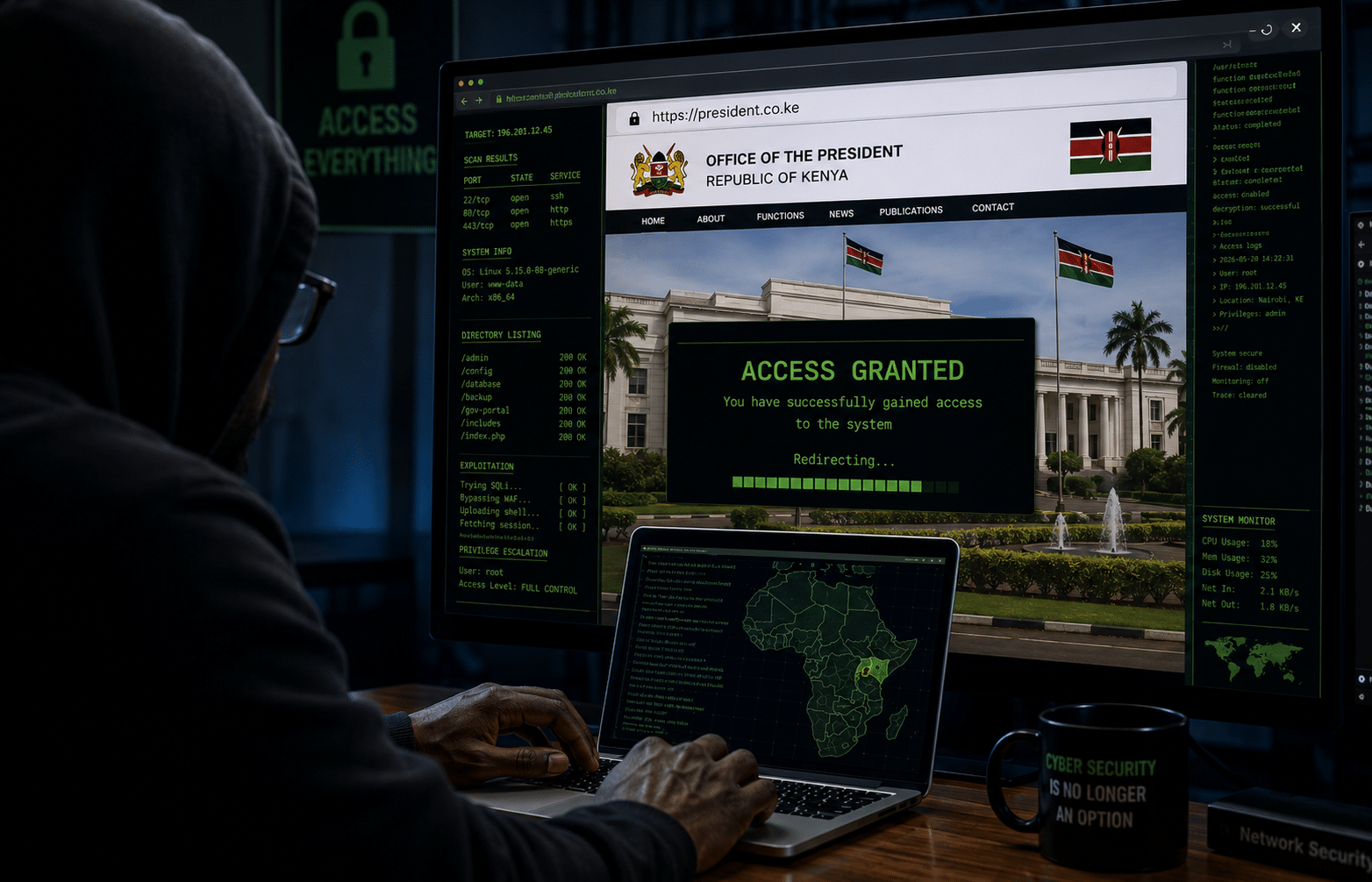 Hackers take over Kenya's president's website, demand 5 Bitcoins ransom 3 Hackers take over Kenya’s president’s website, demand 5 Bitcoins ransom